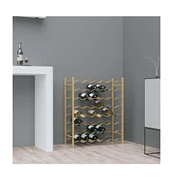 vidaXL Wine Rack for Bottles Gold Metal