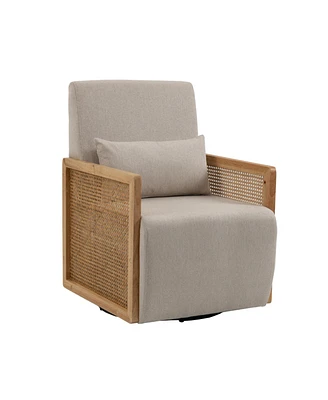 Simplie Fun Modern Upholstered Accent Chair with Ottoman for Living Room