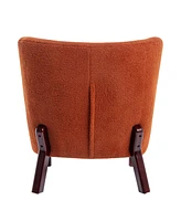 Streamdale Furniture Upholstered Armless Chair with Wooden Legs, Burnt Orange