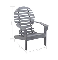 vidaXL Adirondack Chair Solid Acacia Wood Gray