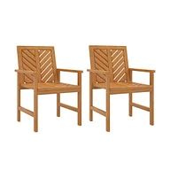 vidaXL Patio Dining Chairs 2 pcs Solid Wood Acacia