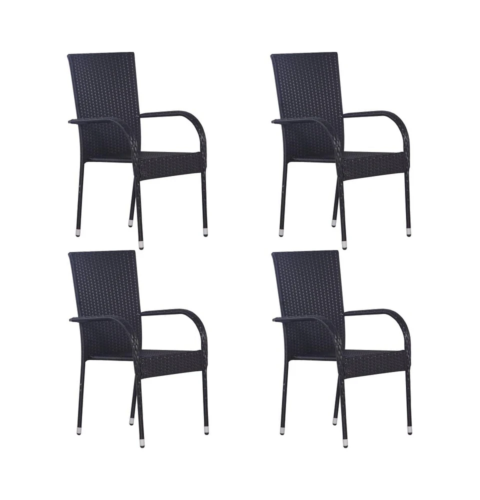 vidaXL Stackable Patio Chairs pcs Poly Rattan