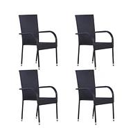 vidaXL Stackable Patio Chairs pcs Poly Rattan