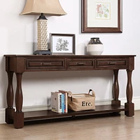 Streamdale Furniture 63" Wood Console Table with Drawers & Shelf, Easy Assembly