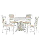 Streamdale Furniture Retro 5-Piece Dining Set with Extendable Table