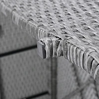 6-Piece Pe Wicker Rattan Patio Set with Coffee Table