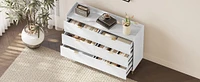 Modern 6-Drawer Dresser with Marble Top