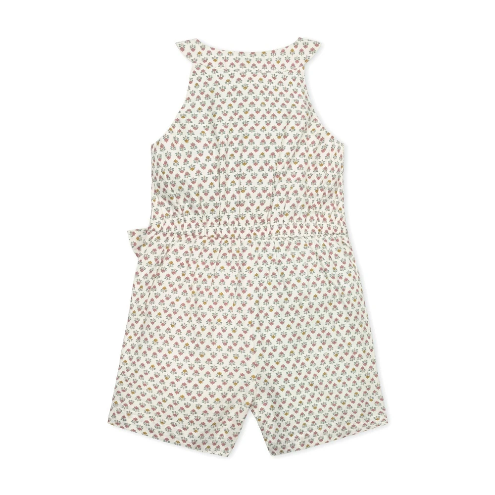 Hope & Henry Baby Girls Halter Button Front Linen Romper
