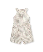 Hope & Henry Big Girls Halter Button Front Linen Romper