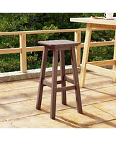 WestinTrends 29" Hdpe Outdoor Patio Square Backless Bar Stool