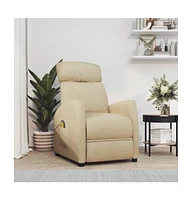 vidaXL Massage Recliner Cream Fabric