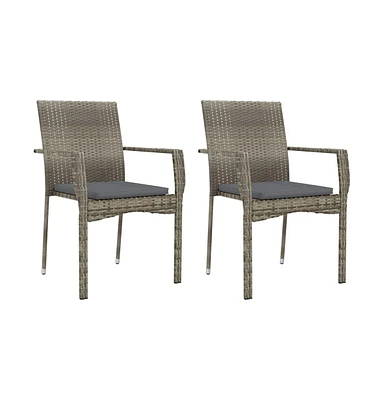 vidaXL Patio Chairs with Cushions pcs Poly Rattan