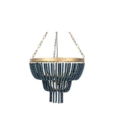 Storied Home 2-Tier Draped Wood Bead Chandelier