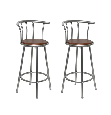 vidaXL Bar Stools 2 pcs Brown Steel