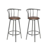 vidaXL Bar Stools 2 pcs Brown Steel