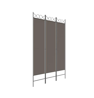 vidaXL 3-Panel Room Divider Anthracite 47.2"x78.7" Fabric