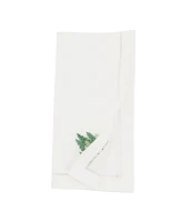 Saro Lifestyle Pine Forest Embroidered Napkin Set of 6, 20"x20"