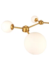 Storied Home Sputnik Opal Glass Chandelier Brushed Gold