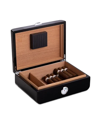 Bey-Berk Carbon Fiber Design 40 Cigar Humidor