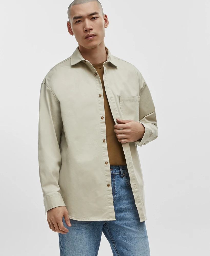 Mode of One Men's Relaxed-Fit Button-Down Twill Shirt, Created for Macy's