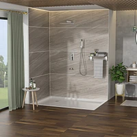 10" Rain Shower Head Systems With Waterfall Tub Spout, Brushed Nickel, Ceiling Mounted Shower