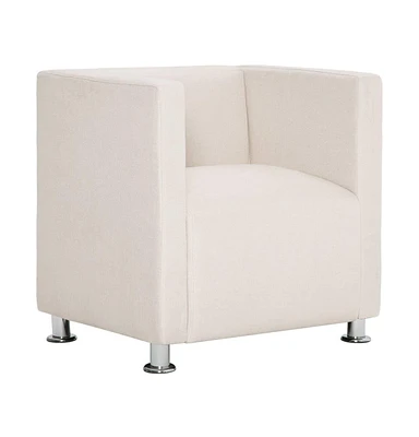 vidaXL Cube Armchair Cream Fabric