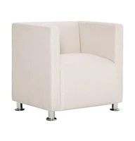 vidaXL Cube Armchair Cream Fabric