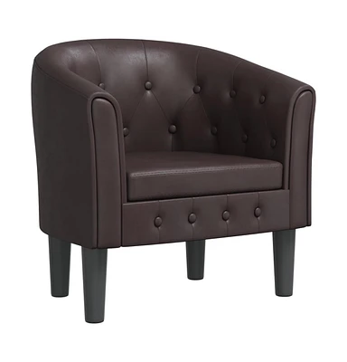 vidaXL Tub Chair Brown Faux Leather