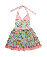 Design Imports Blue Pink Floral Apron