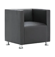 vidaXL Cube Armchair Gray Faux Leather