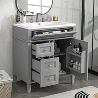 Streamdale Furniture Modern Bathroom Vanity with Storage, Single Sink