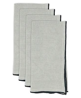 Saro Lifestyle Stonewashed Stitch Border Table Napkins Set of 4,20"x20"