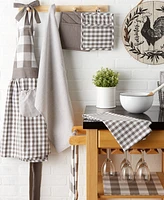 Design Imports Gingham Check Kitchen Collection, Gray, Dishtowel Set