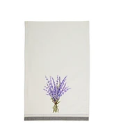 Design Imports Cotton Kitchen Towel Set Lightweight Fast-Drying Dish Towels, 18x28", Lavender Bouquet, 3 Piece