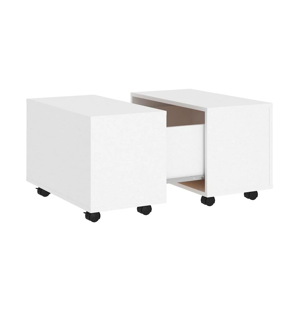 vidaXL Coffee Table White 23.6"x23.6"x15" Engineered Wood