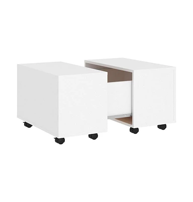 vidaXL Coffee Table White 23.6"x23.6"x15" Engineered Wood