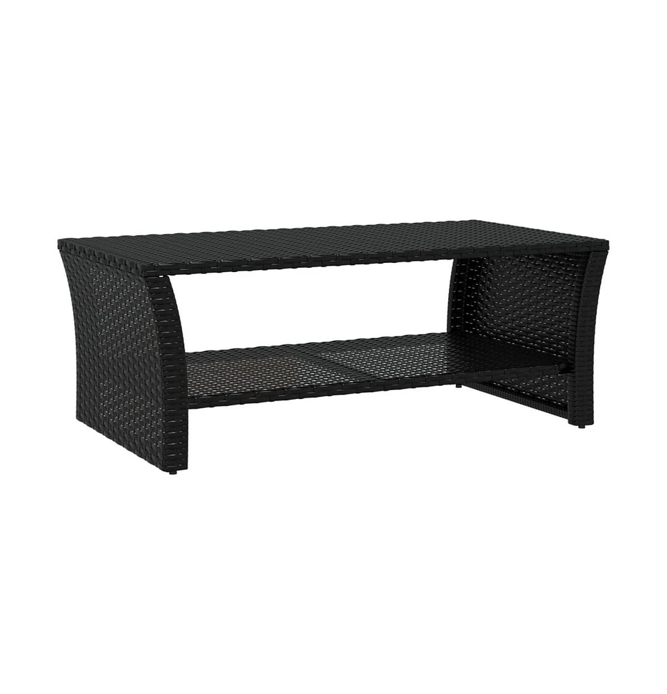 vidaXL Coffee Table 39.4"x19.7"x15.7" Poly Rattan