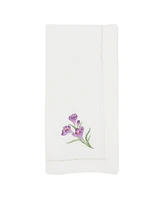 Saro Lifestyle Embroidered Crocus Blossom Napkin Set of 6, 20"x20"