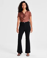 Bar Iii Petite Ponte Flare-Leg Pants, Created for Macy's