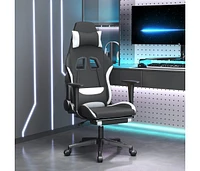 Massage Gaming Chair for Adult, Reclining Computer Chair with Footrest and Headrest, Height Adjustable Office Chair with 360°-Swivel Castors