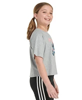 adidas Big Girls Short-Sleeve Waist-Length Raglan Heather T-Shirt