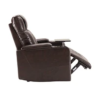 Brown Power Motion Recliner with Usb Charging and Storage