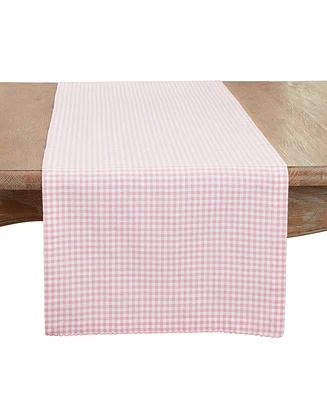 Saro Lifestyle Traditional Gingham Table Runner, 16"x72"
