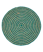 Saro Lifestyle Beaded Spiral Swirl Placemat Set of 4, 14"x14"