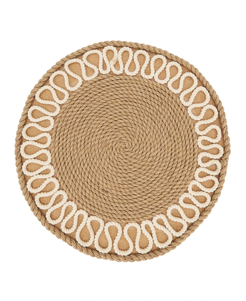 Saro Lifestyle Rustic Rope Weave Placemat Set of 4,12"x12"