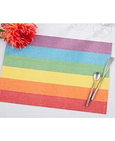 Saro Lifestyle Rainbow Stripe Delight Placemat Set of 4,13"x20"