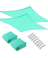 2 Pack 16x12 Ft 97% Uv Block Rectangle Hdpe Sun Shade Sail Heavy Duty Yard Pool