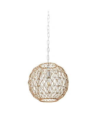 Robert Stevenson Lighting Alaina - Natural Paper Rope and Metal Ceiling Light