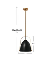 Robert Stevenson Lighting Zelda - 2-Tone Metal Ceiling Light Black and Brushed Gold