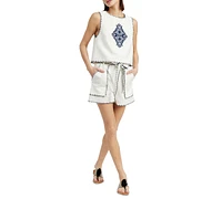 En Saison Women's Dawson Whipstitched Belted Shorts